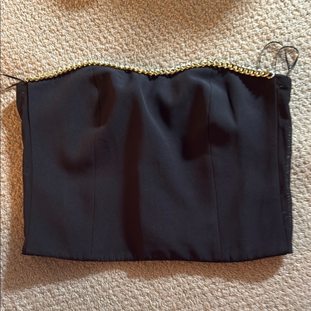 Generation Love Black Top with Gold Chain Detail